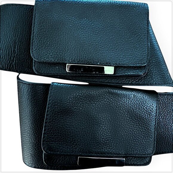 Worth Black Pebbled Leather Hip Utility Bag Pouch Purse Belt New NWOT Size XP main image 8